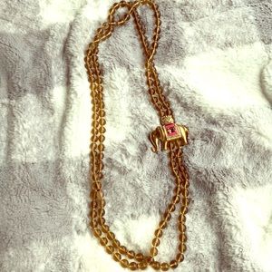 JCrew jeweled elephant necklace.